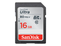 SanDisk Ultra - Carte mémoire flash - 16 Go - Class 10 - SDHC UHS-I SDSDUNC-016G-GN6IN