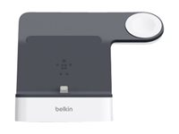 Belkin PowerHouse Charge Dock - Socle de charge + adaptateur secteur - 3.4 A - 2 connecteurs de sortie (Lightning, magnétique) - pour Apple iPhone 5, 5c, 5s, 6, 6s, 7, 8, SE, X, XR, XS, XS Max; Watch F8J237VFWHT