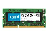 Crucial - DDR3 - module - 4 Go - SO DIMM 204 broches - 1600 MHz / PC3-12800 - CL11 - 1.35 V - mémoire sans tampon - non ECC - pour Apple iMac 27" (Late 2013); iMac with Retina 5K display (Late 2014, Mid 2015); Mac mini (Late 2012); MacBook Pro (Mid 2012) CT4G3S160BJM