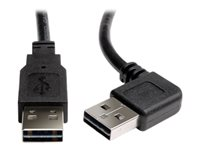 Tripp Lite 3ft USB 2.0 High Speed Reversible Connector Cable Right Angle Universal M/M 3' - Câble USB - USB (M) pour USB (M) - USB 2.0 - 91 cm - connecteur à 90°, moulé - noir UR020-003-RA