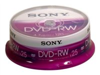 Sony DMW47A - 25 x DVD-RW - 4.7 Go 1x - 2x - spindle 25DMW47ASP