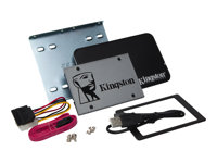 Kingston UV500 Desktop/Notebook upgrade kit - Disque SSD - chiffré - 960 Go - interne - 2.5" (dans un support de 3,5") - SATA 6Gb/s - AES 256 bits - Self-Encrypting Drive (SED), TCG Opal Encryption 2.0 SUV500B/960G