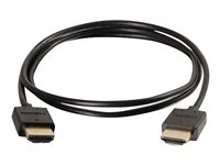 C2G 0.3m Ultra Flexible High Speed HDMI Cable with Low Profile Connectors - Câble HDMI avec Ethernet - HDMI mâle pour HDMI mâle - 30 cm - noir - support 4K 82361