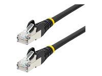 StarTech.com 50cm CAT6a Ethernet Cable - Black - Low Smoke Zero Halogen (LSZH) - 10GbE 500MHz 100W PoE++ Snagless RJ-45 w/Strain Reliefs S/FTP Network Patch Cord - Cordon de raccordement - RJ-45 (M) pour RJ-45 (M) - 50 cm - S/FTP - CAT 6a - IEEE 802.3bt - sans halogène, moulé, sans crochet, bloqué - noir NLBK-50C-CAT6A-PATCH