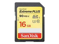 SanDisk Extreme PLUS - Carte mémoire flash - 16 Go - UHS Class 3 / Class10 - SDHC UHS-I SDSDXSF-016G-GNCIN