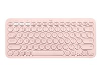 Logitech K380 Multi-Device Bluetooth Keyboard - Clavier - sans fil - Bluetooth 3.0 - AZERTY - Français - rose 920-009585