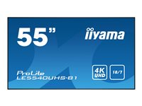 iiyama ProLite LE5540UHS-B1 - Classe de diagonale 55" (54.6" visualisable) écran LCD rétro-éclairé par LED - signalisation numérique - Android - 4K UHD (2160p) 3840 x 2160 - noir mat LE5540UHS-B1