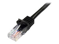 StarTech.com Câble patch UTP Cat5e RJ45 de 15 m - Cordon de connexion sans crochet - Noir (45PAT15MBK) - Cordon de raccordement - RJ-45 (M) pour RJ-45 (M) - 15 m - UTP - CAT 5e - moulé, sans crochet - noir 45PAT15MBK