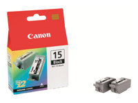 Canon BCI-15 - Pack de 2 - noir - originale - réservoir d'encre - pour i70, 80; PIXMA iP90, iP90v 8190A002