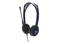 Logitech - Micro-casque - sur-oreille - filaire - jack 3,5mm - bleu nuit - universitaire (pack de 5) 991-000265