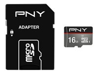 PNY Turbo - Carte mémoire flash (adaptateur microSDHC - SD inclus(e)) - 16 Go - UHS-I U3 / Class10 - microSDHC UHS-I SDU16GTUR-1-EF