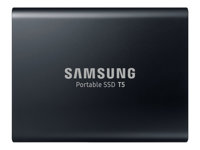 Samsung T5 MU-PA1T0 - Disque SSD - chiffré - 1 To - externe (portable) - USB 3.1 Gen 2 (USB-C connecteur) - AES 256 bits - noir profond MU-PA1T0B/EU