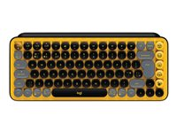 Logitech POP Keys - Clavier - sans fil - Bluetooth LE, Bluetooth 5.1 - QWERTY - International US - commutateur : Brown Tactile - explosion 920-010735
