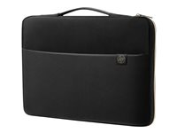 HP Carry Sleeve - Housse d'ordinateur portable - 14" - noir, argent - pour HP 14, 14s; Chromebook 14, 14a; Chromebook x2 12; x360 11; ENVY 13; ENVY x2 12, 13; x360 13, 13m; Pavilion 13, 14; Pavilion x360 14, 14m; Spectre Folio 13; Spectre x360 13; Stream 11, 14; x360 11 3XD33AA#ABB