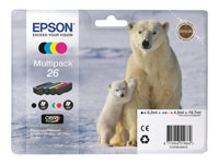 Epson 26 Multipack - Pack de 4 - noir, jaune, cyan, magenta - original - cartouche d'encre - pour Expression Premium XP-510, 520, 600, 605, 610, 615, 620, 625, 700, 710, 720, 800, 810, 820 C13T26164010