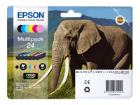 Epson 24 Multipack - Pack de 6 - noir, jaune, cyan, magenta, magenta clair, cyan clair - original - cartouche d'encre - pour Expression Photo XP-55, XP-750, XP-760, XP-850, XP-860, XP-950, XP-960, XP-970 C13T24284021