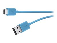 Belkin MIXIT - Câble USB - USB (M) pour USB-C (M) - USB 2.0 - 1.83 m - connecteur C réversible - bleu F2CU032BT06-BLU