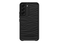 LifeProof WAKE - Coque de protection pour téléphone portable - 85 % de plastique recyclé provenant de l'océan - noir - modèle d'onde douce - pour Samsung Galaxy S22 77-86648