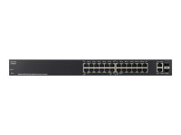 Cisco Small Business Smart SG200-26 - Commutateur - Géré - 24 x 10/100/1000 + 2 x SFP Gigabit combiné - Ordinateur de bureau, Montable sur rack SLM2024T-EU