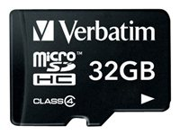 Verbatim - Carte mémoire flash (adaptateur microSDHC - SD inclus(e)) - 32 Go - Class 4 - micro SDHC 43964