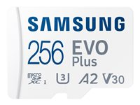 Samsung EVO Plus MB-MC256KA - Carte mémoire flash (adaptateur microSDXC vers SD inclus(e)) - 256 Go - A2 / Video Class V30 / UHS-I U3 / Class10 - microSDXC UHS-I - blanc MB-MC256KA/EU