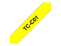 Brother TCC01 - 12 mm x 6.7 m - noir sur jaune fluorescent - ruban laminé - pour P-Touch PT-2000, PT-3000, PT-500, PT-5000, PT-8E TCC01