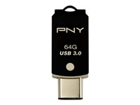 PNY UCD10 - Clé USB - 64 Go - USB 3.0 / USB type C FDI64GUCD10K-EF