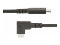 StarTech.com 3ft (1m) Rugged Right Angle USB-C Cable, USB 10 Gbps, USB C to C Data Transfer Cable, 4K 60Hz DP Alt Mode, 100W Power Delivery - 90 Degree USB-C Cable (RUSB31CC1MBR) - Câble USB - 24 pin USB-C (M) droit pour 24 pin USB-C (M) angle droit - USB 3.2 Gen 2 - 1 m - passif, support pour 4K60Hz, robuste - noir RUSB31CC1MBR