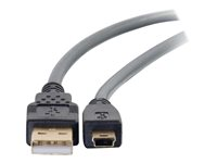 C2G Ultima - Câble USB - USB (M) pour mini USB type B (M) - USB 2.0 - 5 m - moulé - Charbon 29653