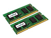 Crucial - DDR3L - kit - 8 Go: 2 x 4 Go - SO DIMM 204 broches - 1600 MHz / PC3-12800 - CL11 - 1.35 V - mémoire sans tampon - non ECC CT2KIT51264BF160B