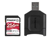 Kingston Canvas React Plus - Carte mémoire flash - 256 Go - Video Class V90 / UHS-II U3 / Class10 - SDXC UHS-II MLPR2/256GB