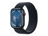 Apple Watch Series 9 (GPS + Cellular) - 45 mm - aluminium minuit - montre intelligente avec boucle sport - deux couches de matières textiles tissées - minuit - 64 Go - Wi-Fi, LTE, UWB, Bluetooth - 4G - 39 g MRMF3QF/A