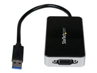 StarTech.com Adaptateur vidéo multi-écrans USB 3.0 vers VGA - Carte graphique externe avec hub USB à 1 port - M/F - 1920 x 1200 - Adaptateur vidéo externe - T5-302 - 16 Mo DDR2 - USB 3.0 - D-Sub - noir - pour P/N: MXT101MM USB32VGAEH