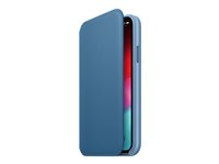 Apple Folio - Protection à rabat pour téléphone portable - cuir - bleu cod cap - pour iPhone XS MRX02ZM/A