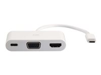 C2G USB-C to HDMI and VGA Adapter Converter with Power Delivery - Station d'accueil - USB-C / Thunderbolt 3 - VGA, HDMI 82103