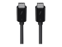 Belkin Thunderbolt 3 - Câble Thunderbolt - USB-C (M) pour USB-C (M) - USB 3.1 Gen 2 / Thunderbolt 3 / DisplayPort 1.2 - 50 cm - noir F2CD084BT0.5MBK
