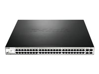 D-Link Web Smart DGS-1210-52MP - Commutateur - Géré - 8 x 10/100/1000 (PoE+) + 40 x 10/100/1000 (PoE) + 4 x SFP - de bureau, Montable sur rack - PoE+ (370 W) DGS-1210-52MP
