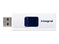 Integral Slide USB Flash Drive - Clé USB - 16 Go - USB 2.0 - blanc INFD16GBSLDWH