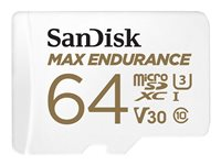 SanDisk Max Endurance - Carte mémoire flash (adaptateur microSDXC vers SD inclus(e)) - 64 Go - Video Class V30 / UHS-I U3 / Class10 - microSDXC UHS-I SDSQQVR-064G-GN6IA