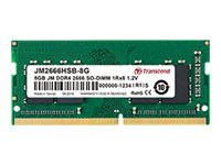 Transcend JetRAM - DDR4 - module - 8 Go - SO DIMM 260 broches - 3200 MHz / PC4-25600 - CL22 - 1.2 V - mémoire sans tampon - non ECC JM3200HSB-8G