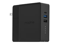 mophie global powerstation hub - Banque d'alimentation - 6000 mAh - QC 3.0 - 3 connecteurs de sortie (2 x USB, 24 pin USB-C) - noir 401102475