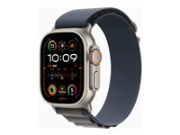 Apple Watch Ultra 2 - 49 mm - titane - montre intelligente avec Boucle Alpine - textile - bleu - taille du bracelet : S - 64 Go - Wi-Fi, LTE, UWB, Bluetooth - 4G - 61.4 g MREK3NF/A