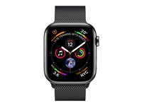Apple Watch Series 4 (GPS + Cellular) - 40 mm - boîtier en acier noir inoxydable - montre intelligente avec boucle milanaise - maille d'acier - boîtier noir - taille de bande 130-180 mm - 16 Go - Wi-Fi, Bluetooth - 4G - 39.8 g MTVM2NF/A