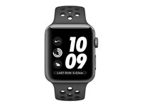 Apple Watch Nike+ Series 3 (GPS) - 38 mm - espace gris en aluminium - montre intelligente avec bracelet sport Nike - fluoroélastomère - anthracite/noir - taille de bande 130-200 mm - 8 Go - Wi-Fi, Bluetooth - 26.7 g MTF12ZD/A