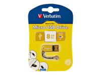Verbatim Store 'n' Go Micro USB Drive - Clé USB - 8 Go - USB 2.0 - Jaune ensoleillé 47422