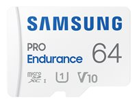 Samsung PRO Endurance MB-MJ64KA - Carte mémoire flash (adaptateur microSDXC vers SD inclus(e)) - 64 Go - Video Class V10 / UHS-I U1 / Class10 - microSDXC UHS-I - blanc MB-MJ64KA/EU