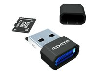 ADATA - Carte mémoire flash - 64 Go - Class 10 - microSDXC UHS-I - avec micro Reader Ver.3 (noir/bleu) AUSDX64GUICL10-RM3BKBL