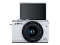 Canon EOS M200 - Appareil photo numérique - sans miroir - 24.1 MP - APS-C - 4K / 25 pi/s - 3x zoom optique objectif EF-M 15 - 45 mm IS STM - Wi-Fi, Bluetooth - blanc 3700C010