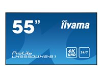 iiyama ProLite LH5550UHS-B1 - Classe de diagonale 55" (55" visualisable) écran LCD rétro-éclairé par LED - signalisation numérique - 4K UHD (2160p) 3840 x 2160 - noir mat LH5550UHS-B1