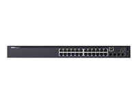 Dell Networking N1524 - Commutateur - C2+ - Géré - 24 x 10/100/1000 + 4 x 10 Gigabit SFP+ - flux d'air de l'avant vers l'arrière - Montable sur rack 210-AEVX